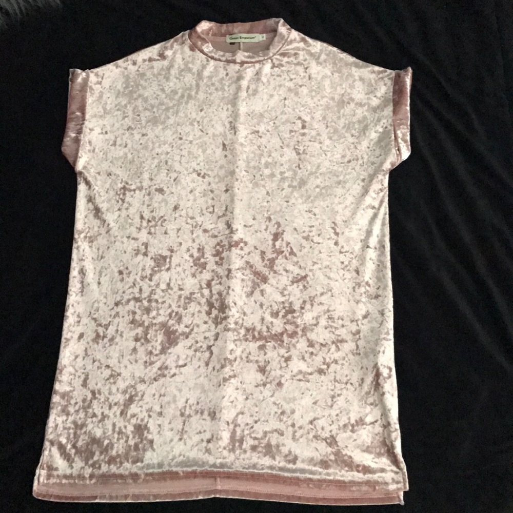 Cotton Emporium baby pink crushed velvet dress